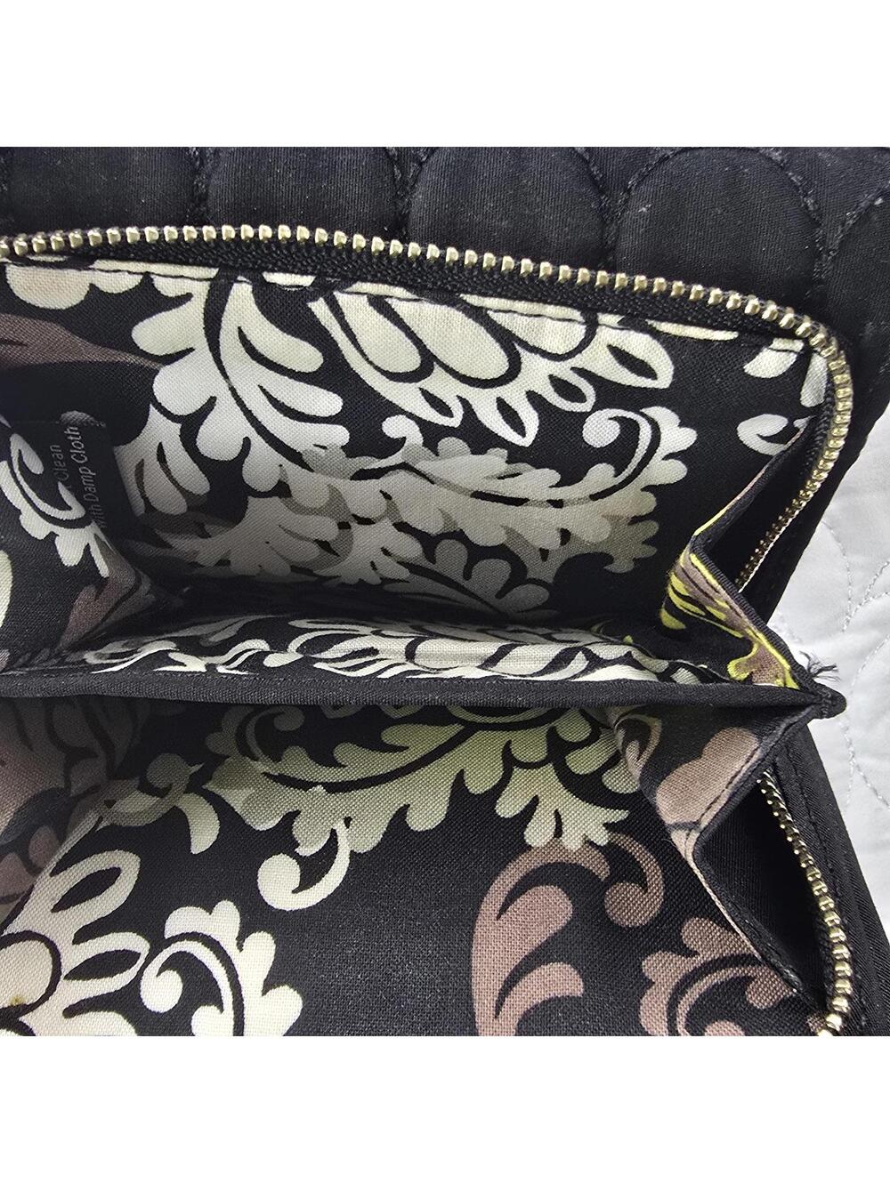 Vera Bradley Black Quilted Wallet with Floral Interior - Picture 2 of 4
